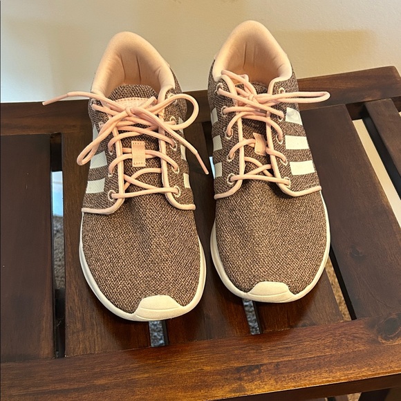 adidas Shoes - Adidas Tan Sneakers with Light Pink Accents